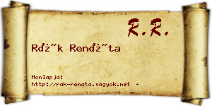 Rák Renáta névjegykártya